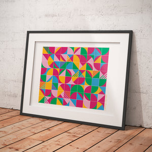 Ilustración Mosaicos Rosa